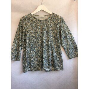 Cotswold Collection Womens XL Green Crewneck 3/4 Sleeves Brushed Jersey Top